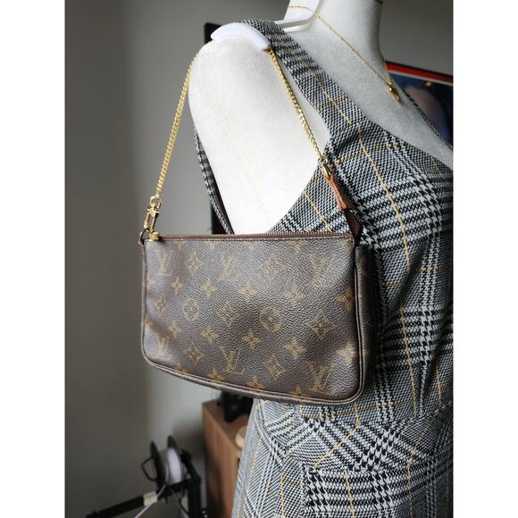 Louis Vuitton Monogram Pochette Accessoires Brown Shoulder Bag Y2K Style - Picture 3 of 15